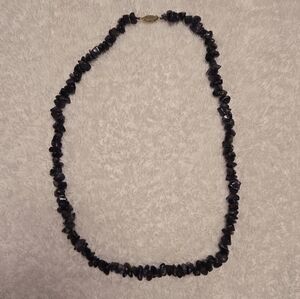 Dark Purple Amethyst Chip Bead  Necklace 23inches